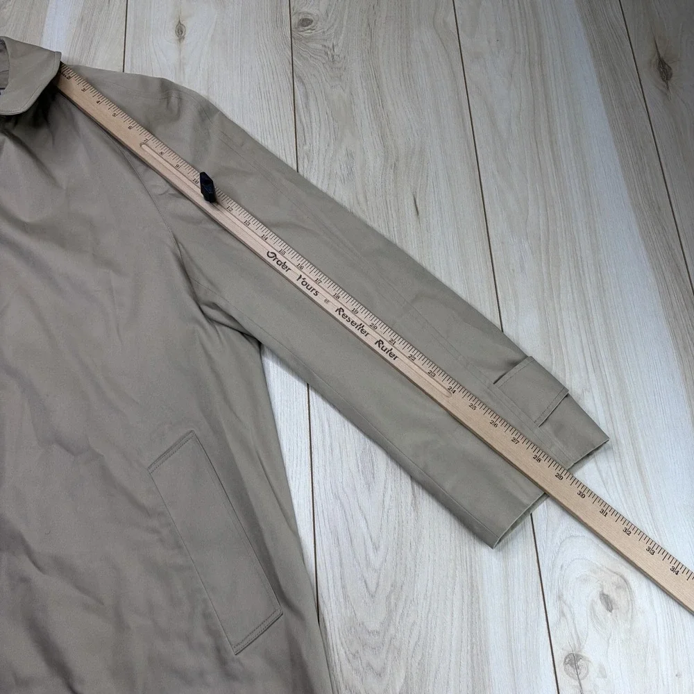 VTG Aquascutum Men's Aqua 5 Water Resistant Trench Coat Khaki/Tan • 42R US